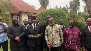 Claude Ibalanky Ekolomba (ex amabasadeur itinérant du chef de l'Etat) en conférence de presse à Goma, le 31 janvier 2206